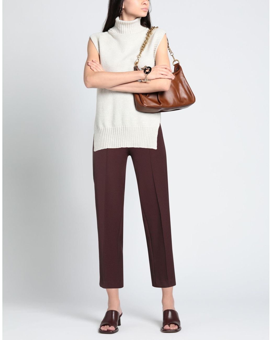 Semicouture Purple Pants Polyester, Elastane