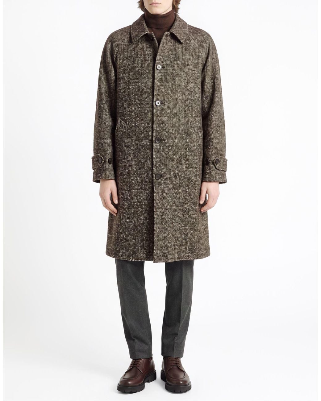 Officine Generale Gray Coat Cotton, Polyester, Polyamide, Virgin Wool, Polyacrylic for men