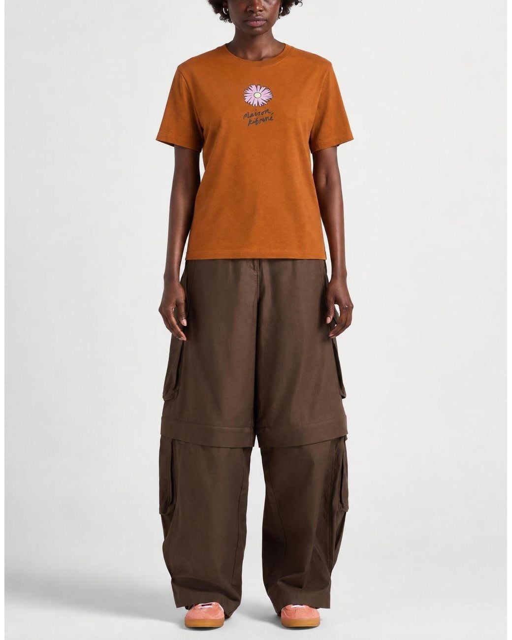 Maison Kitsuné Brown Tan T-Shirt Cotton