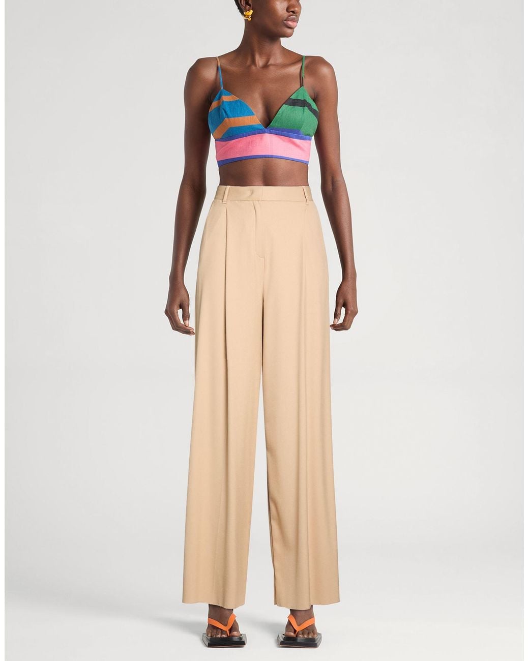 Marella Natural Pants Polyester, Viscose, Elastane
