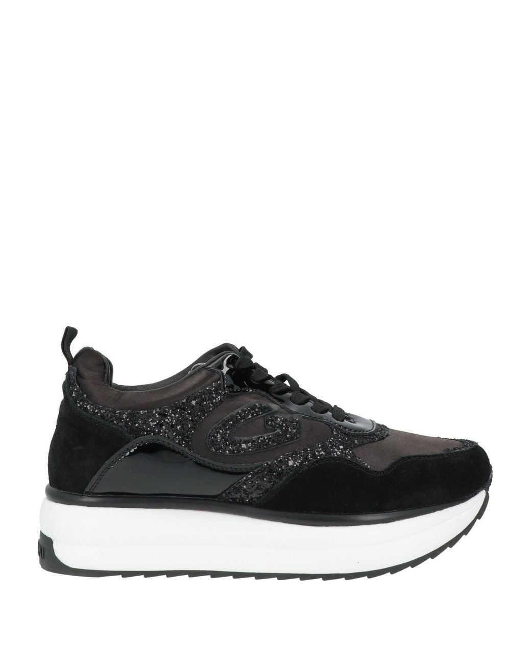 Alberto Guardiani Black Sneakers Leather, Textile Fibers