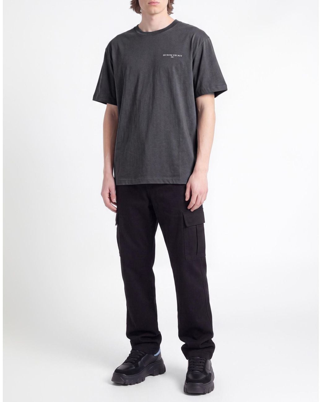 Ih Nom Uh Nit Gray Charcoal T-Shirt Cotton for men