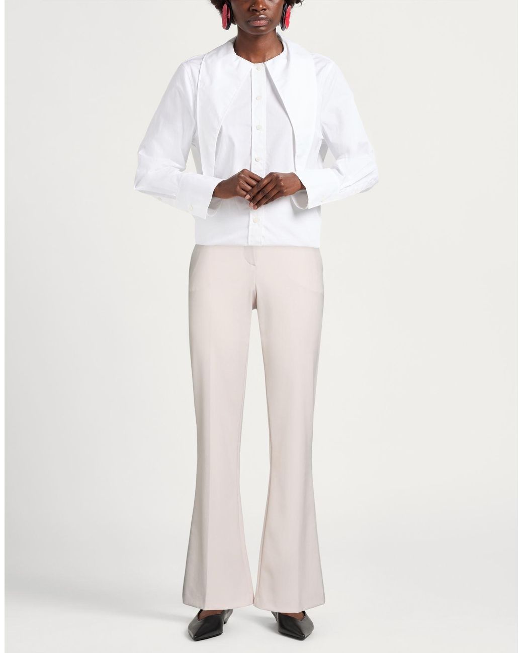 SEVENTY VENEZIA White Blush Pants Polyester, Virgin Wool, Elastane