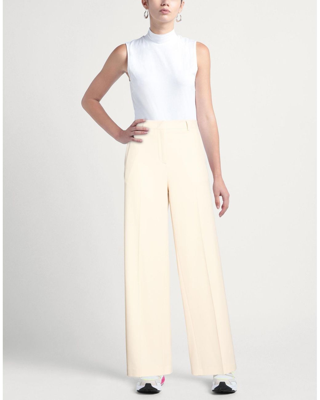 Blugirl Blumarine Natural Pants Polyester, Viscose, Elastane
