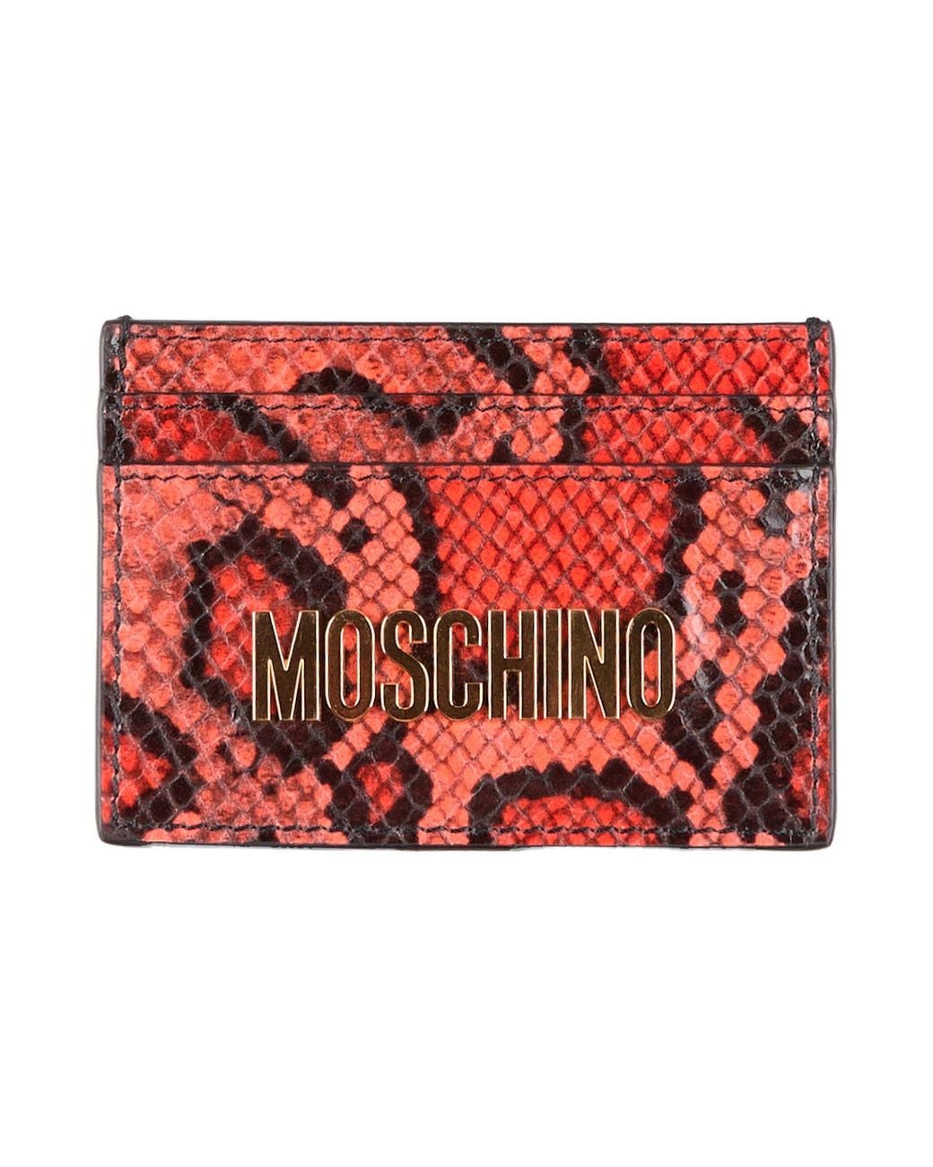 Moschino Red Rust Cardholder Leather