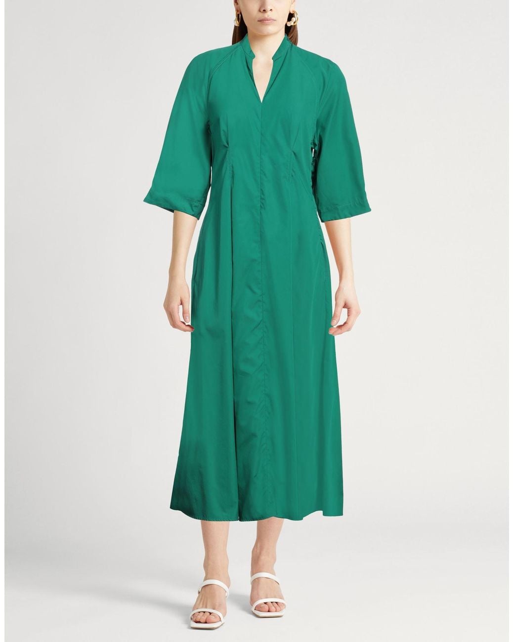 Aspesi Green Midi Dress Cotton
