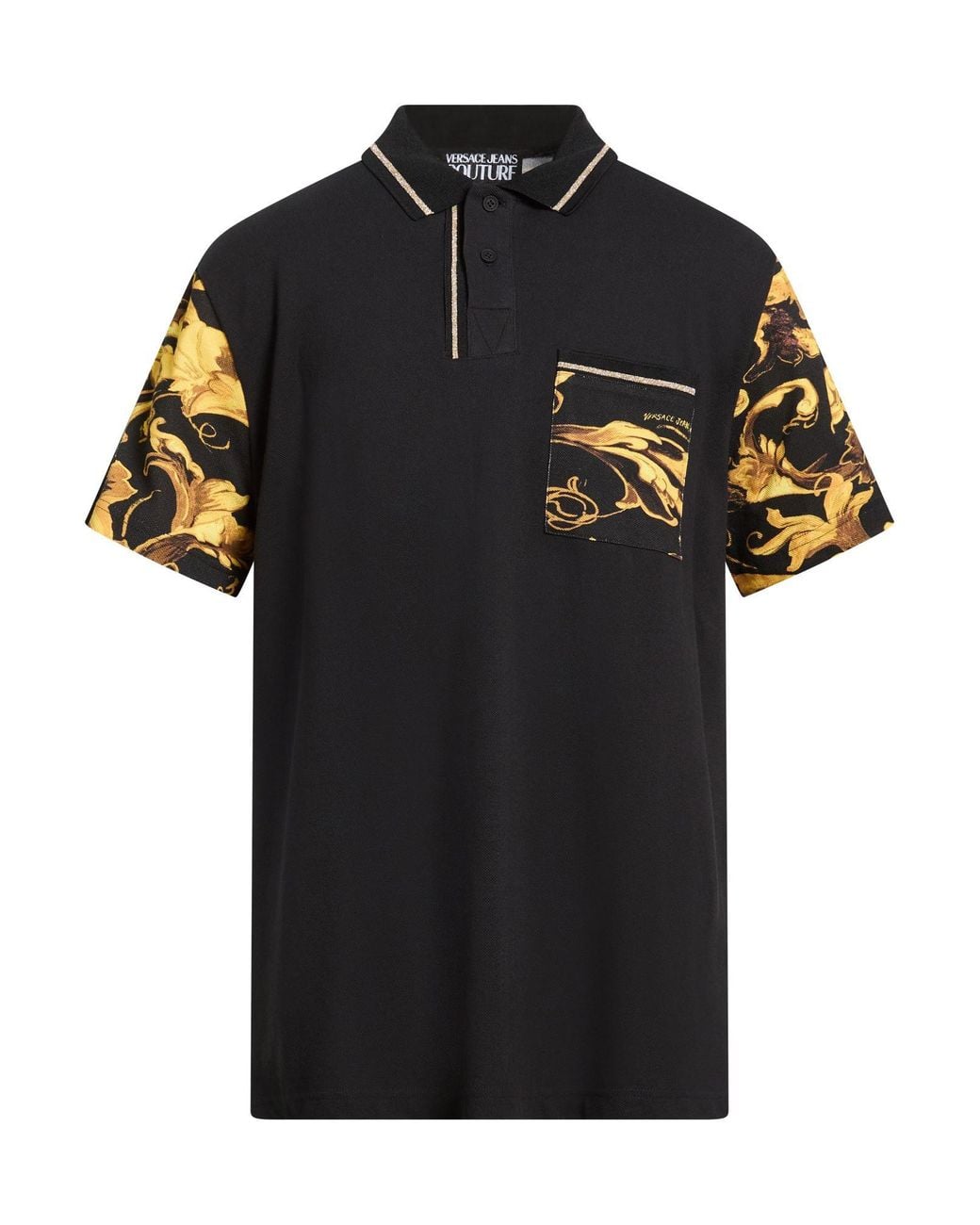 Versace Jeans Couture Black Polo Shirt Cotton for men