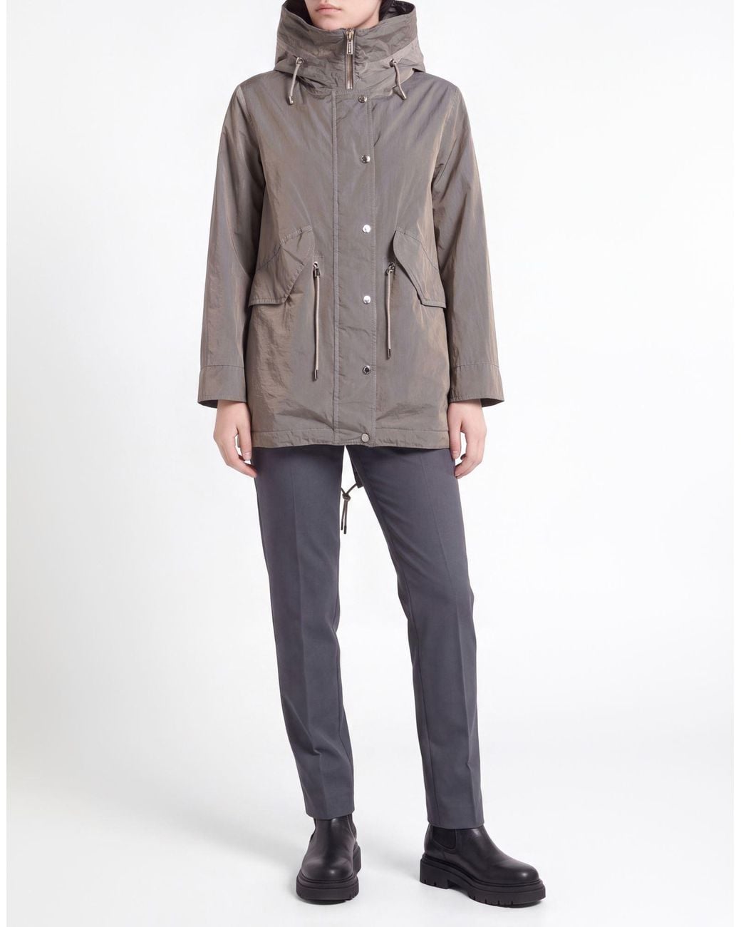 Moorer Gray Overcoat & Trench Coat Polyamide