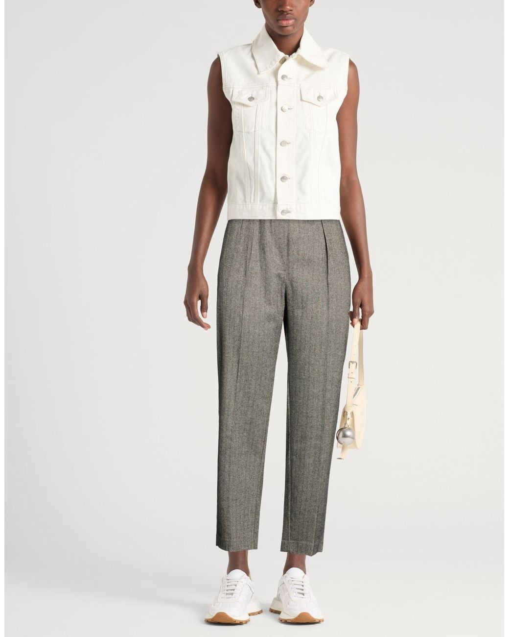 8pm Gray Pants Wool, Polyester, Viscose
