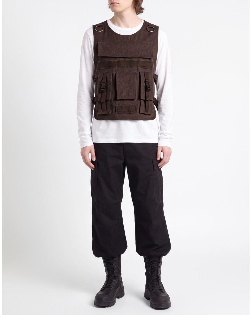 Rick Owens Brown Vest Polyester, Cotton for men
