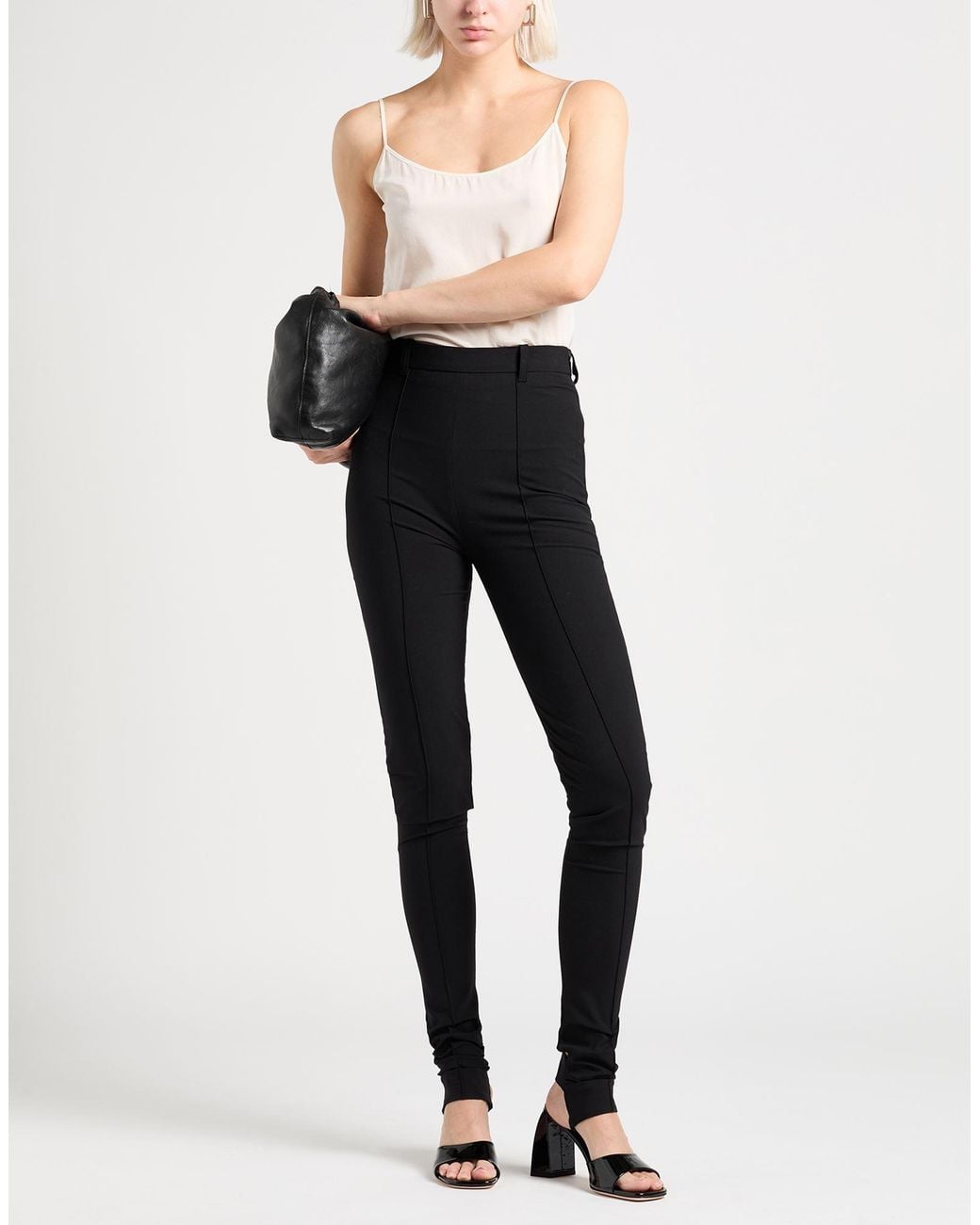 ALAINPAUL Black Pants Virgin Wool, Polyamide, Elastane