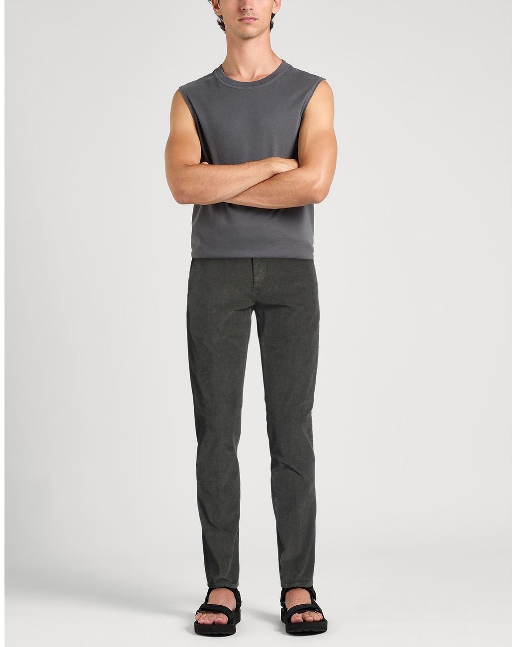 Dondup Gray Pants Cotton, Elastane for men