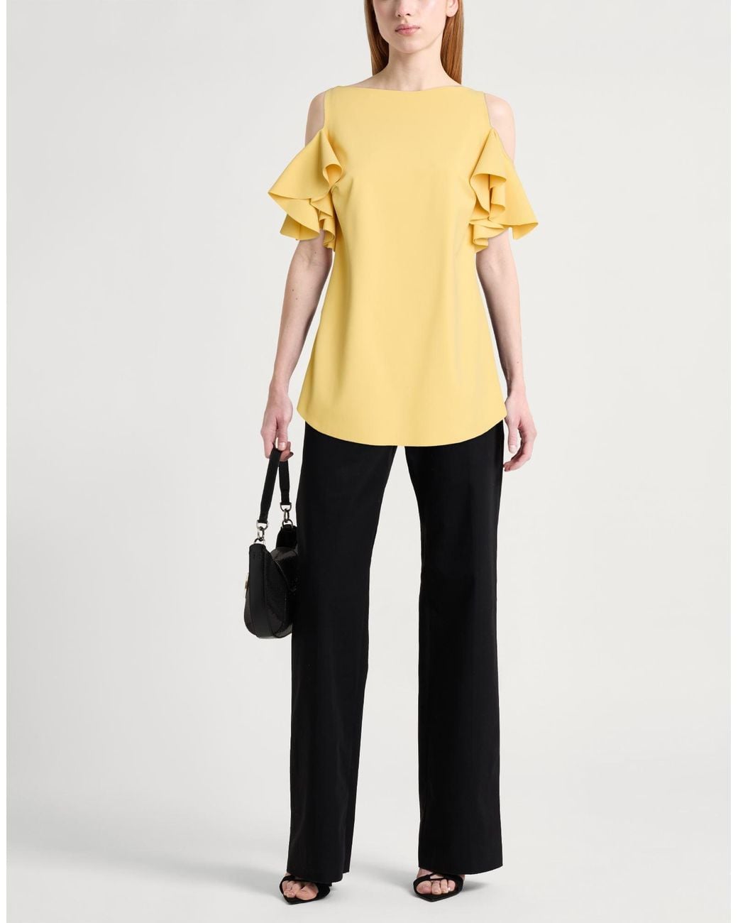 La Petite Robe Di Chiara Boni Yellow Top Polyamide, Elastane
