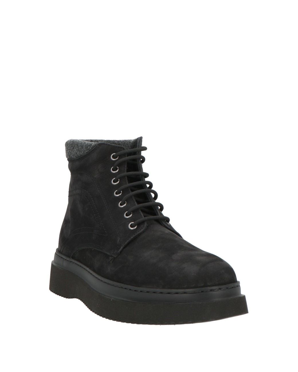 Baldinini Black Ankle Boots Leather, Textile Fibers for men