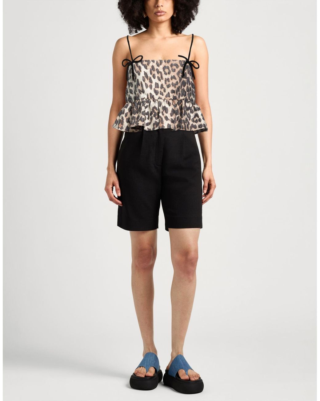 Top Ganni de color Natural
