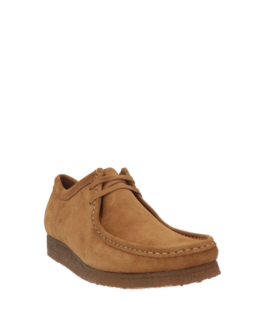 Clarks Brown Wallabee Camel Lace-Up Shoes Leather for men