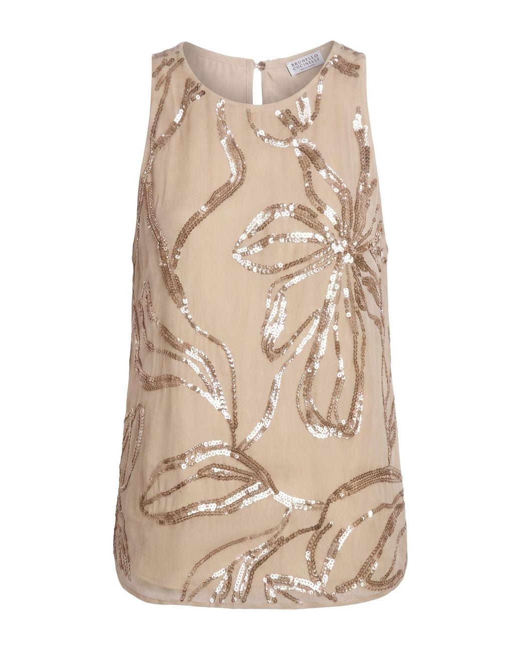 Brunello Cucinelli Natural Top Silk, Polyester, Acetate