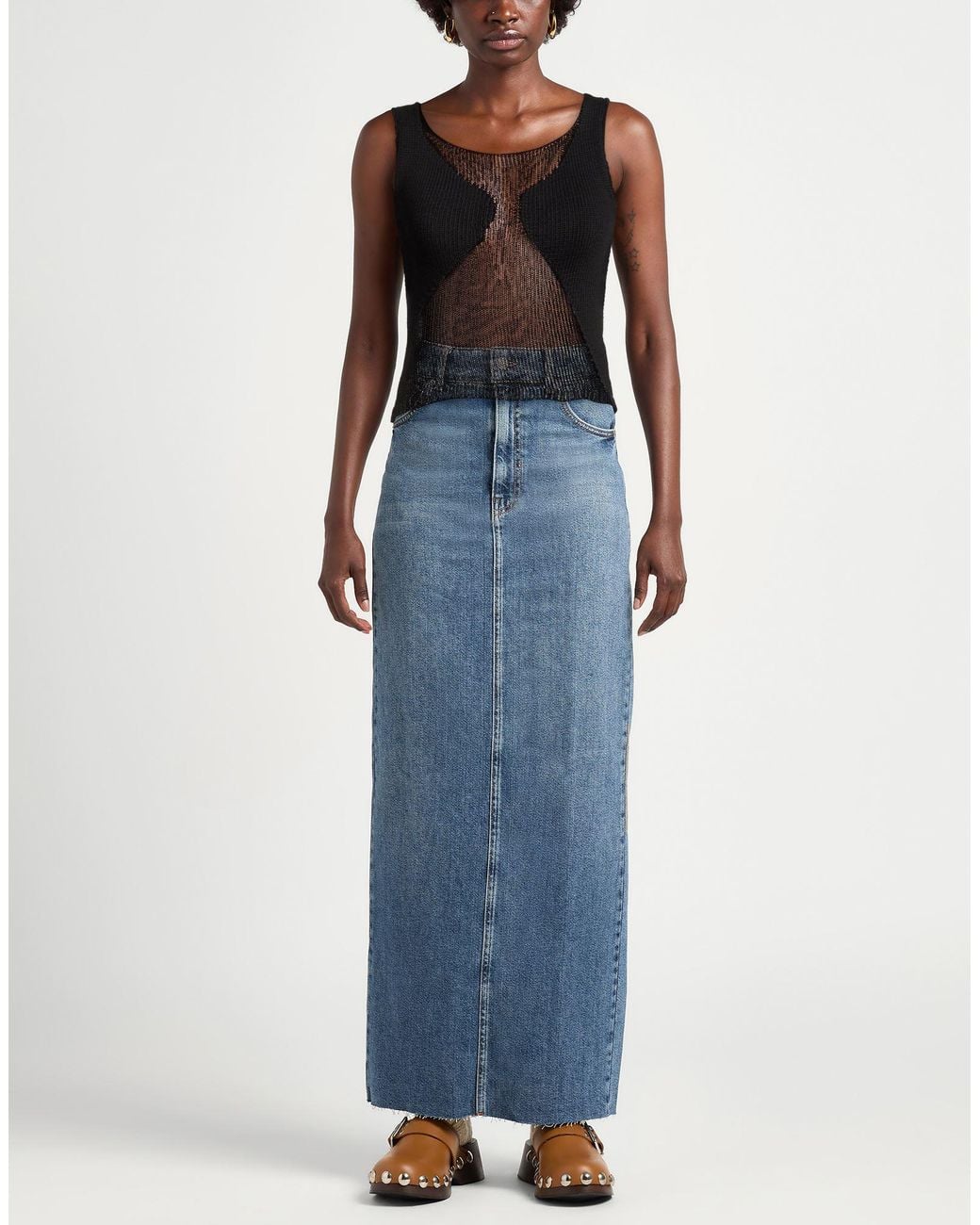 Pinko Black Denim Top Cotton, Polyamide, Polyester