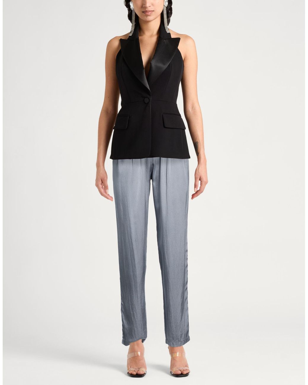Crossley Gray Pants Silk, Elastane