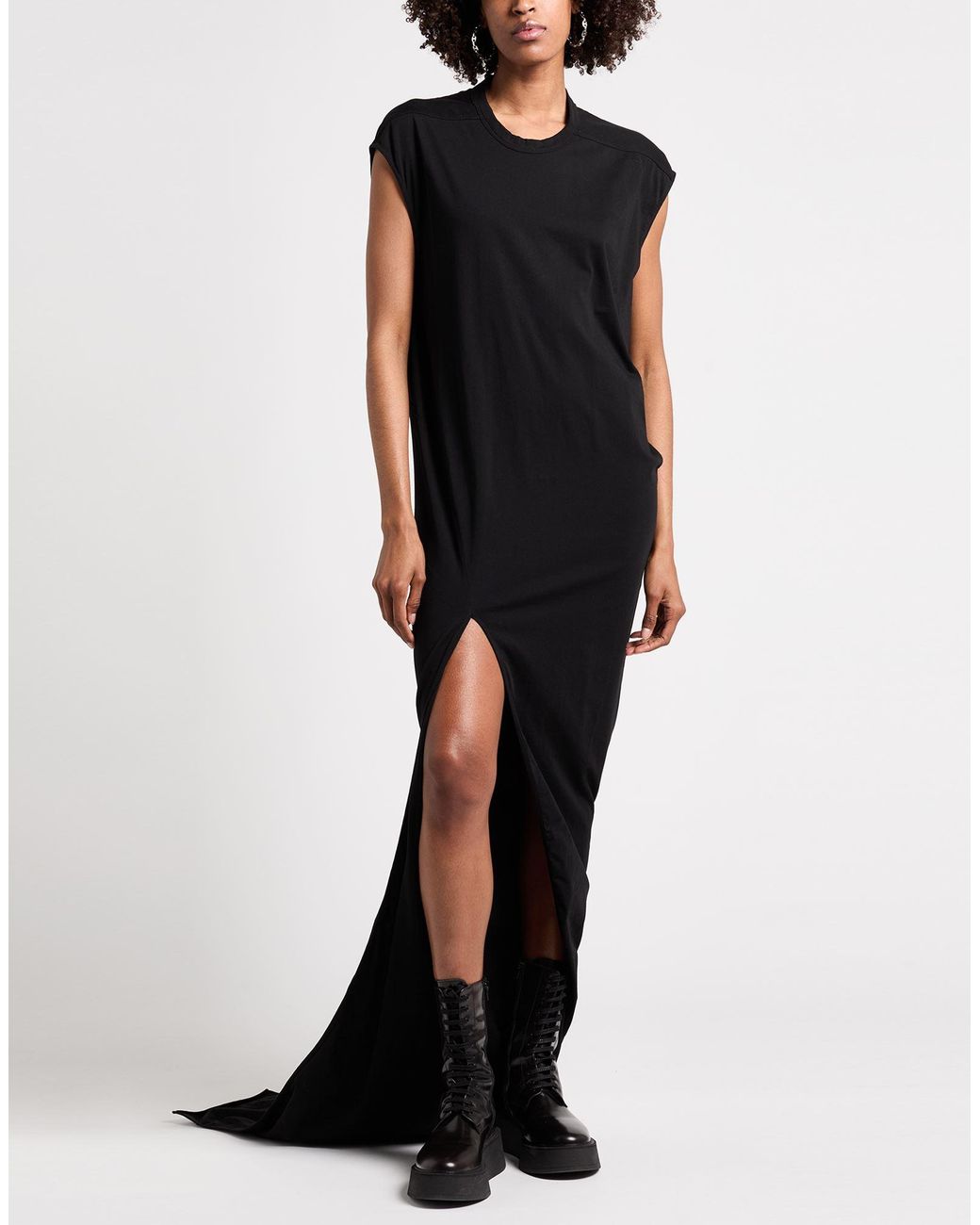 Rick Owens Black Maxi Dress Cotton