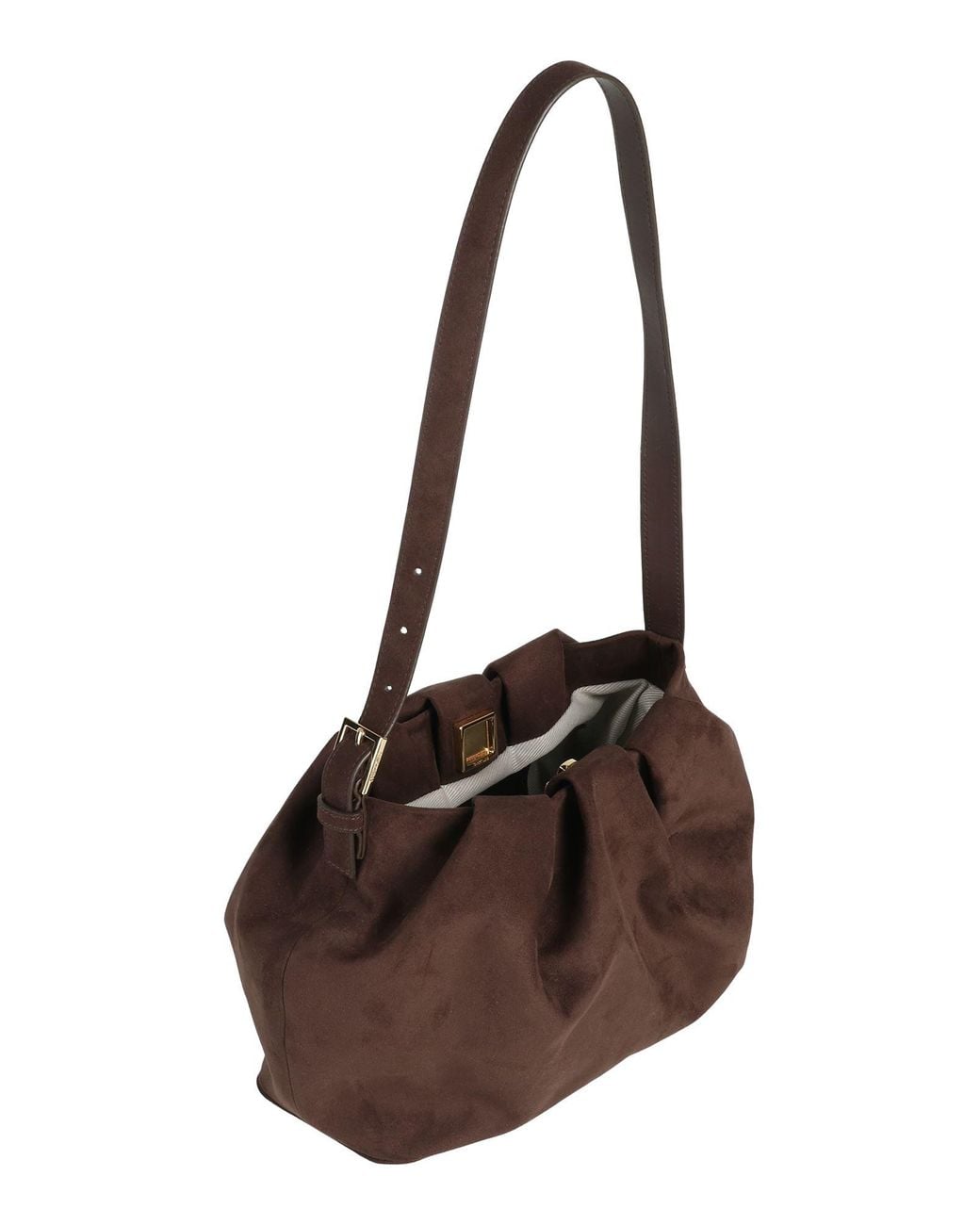 THEMOIRÈ Brown Dark Shoulder Bag Textile Fibers