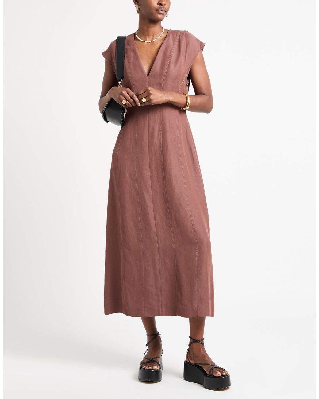 Fabiana Filippi Brown Maxi Dress