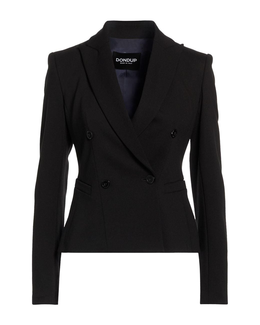 Dondup Black Blazer Viscose, Polyamide, Elastane