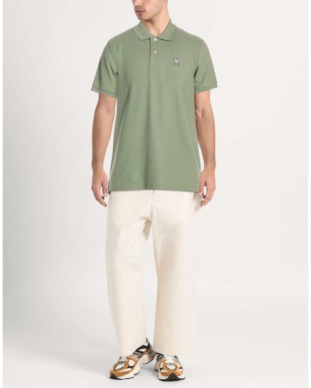 Psycho Bunny Green Polo Shirt Pima Cotton for men
