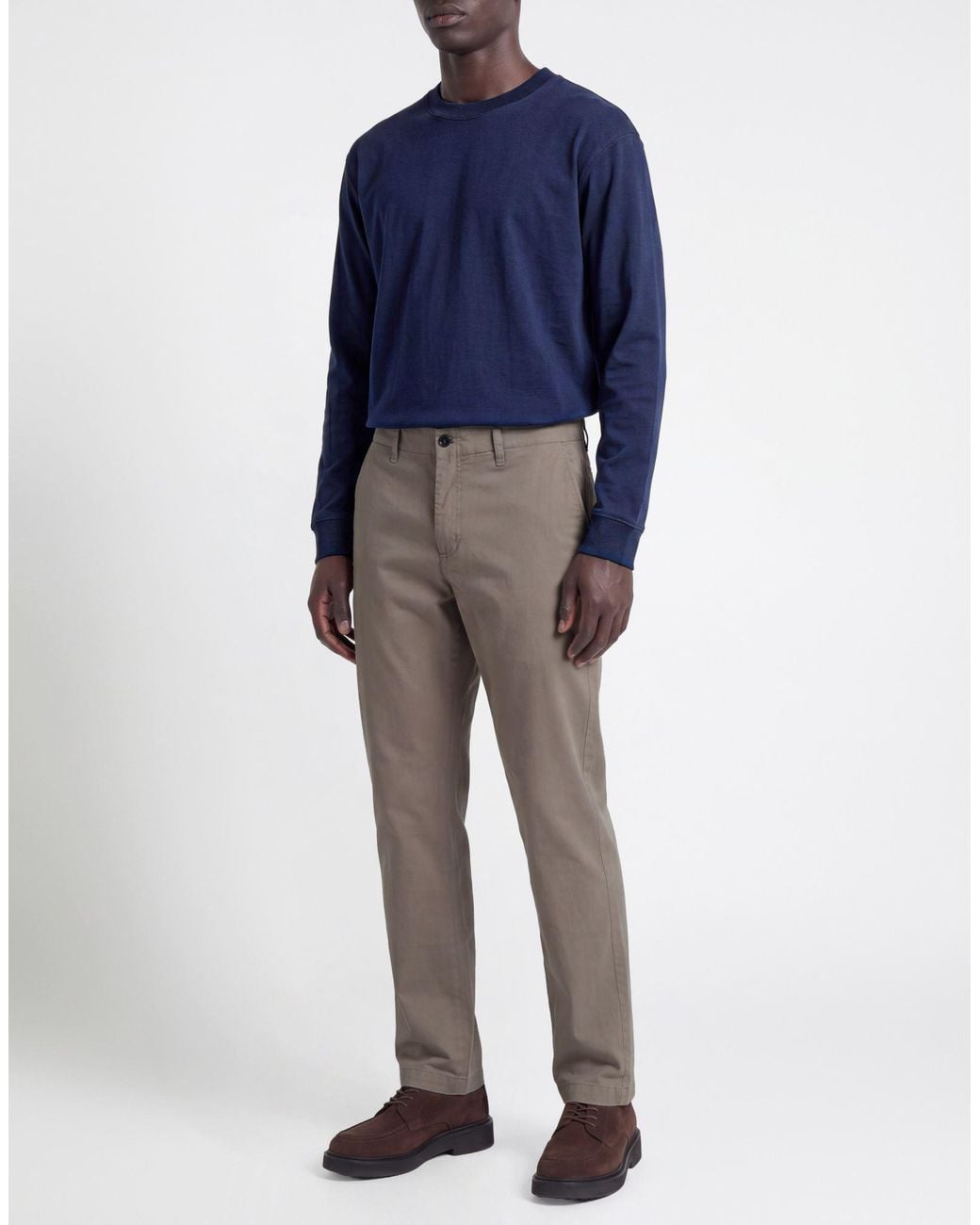 Department 5 Gray Charcoal Pants Cotton, Elastane for men