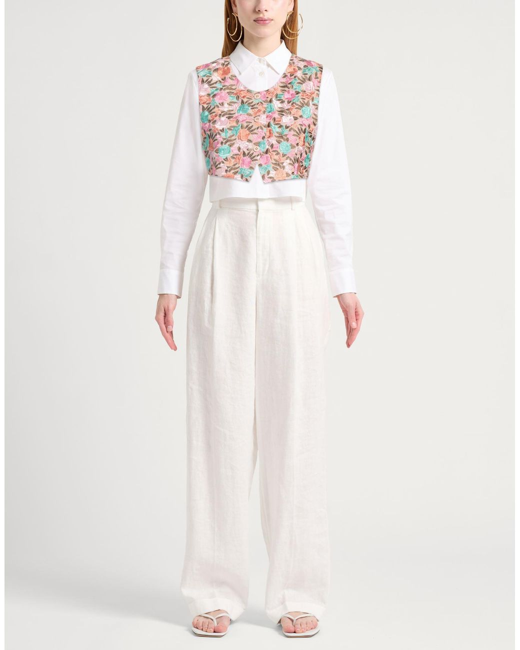 Maliparmi White Tailored Vest Goat Skin