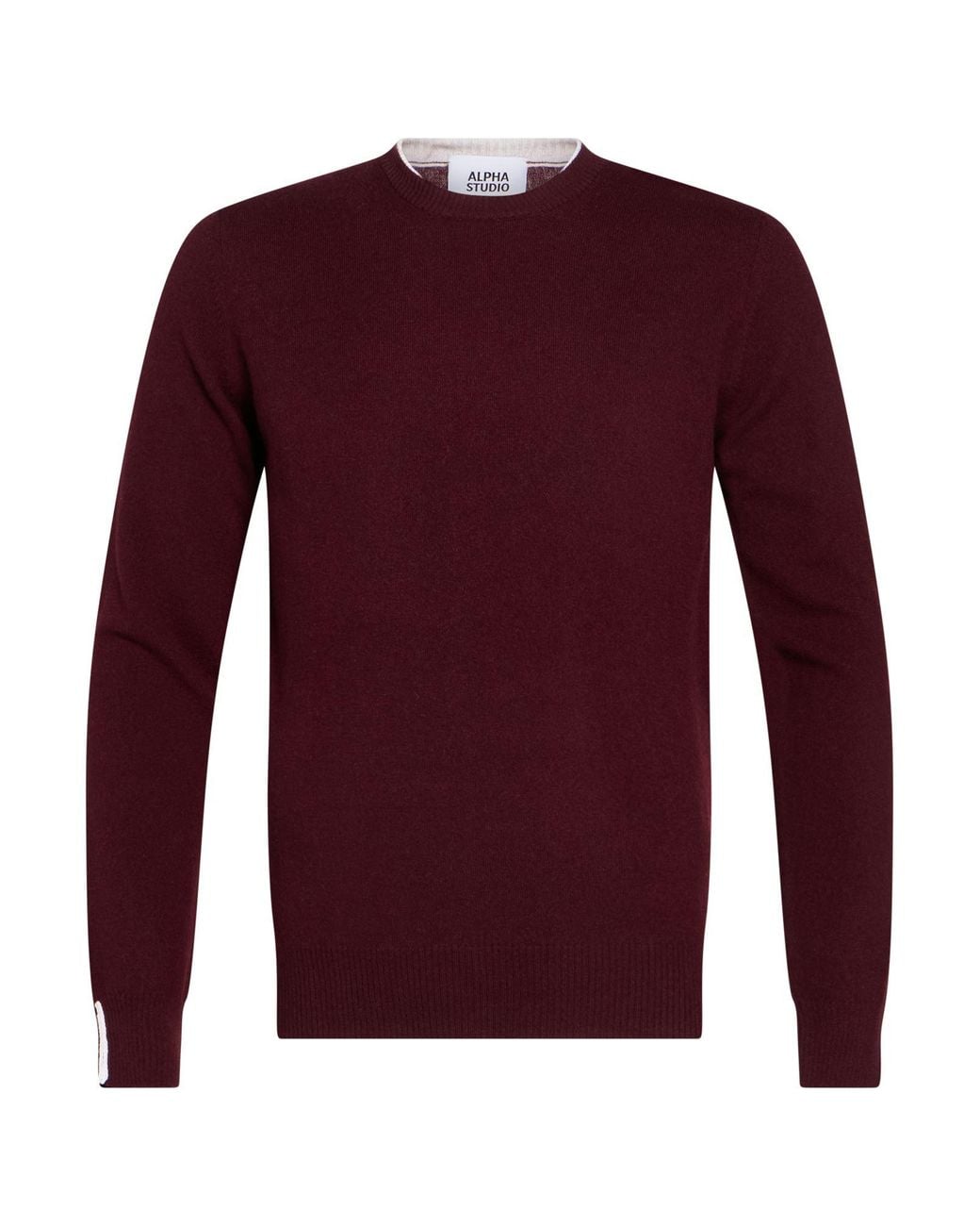 Alpha Studio Purple Burgundy Sweater Geelong Wool for men