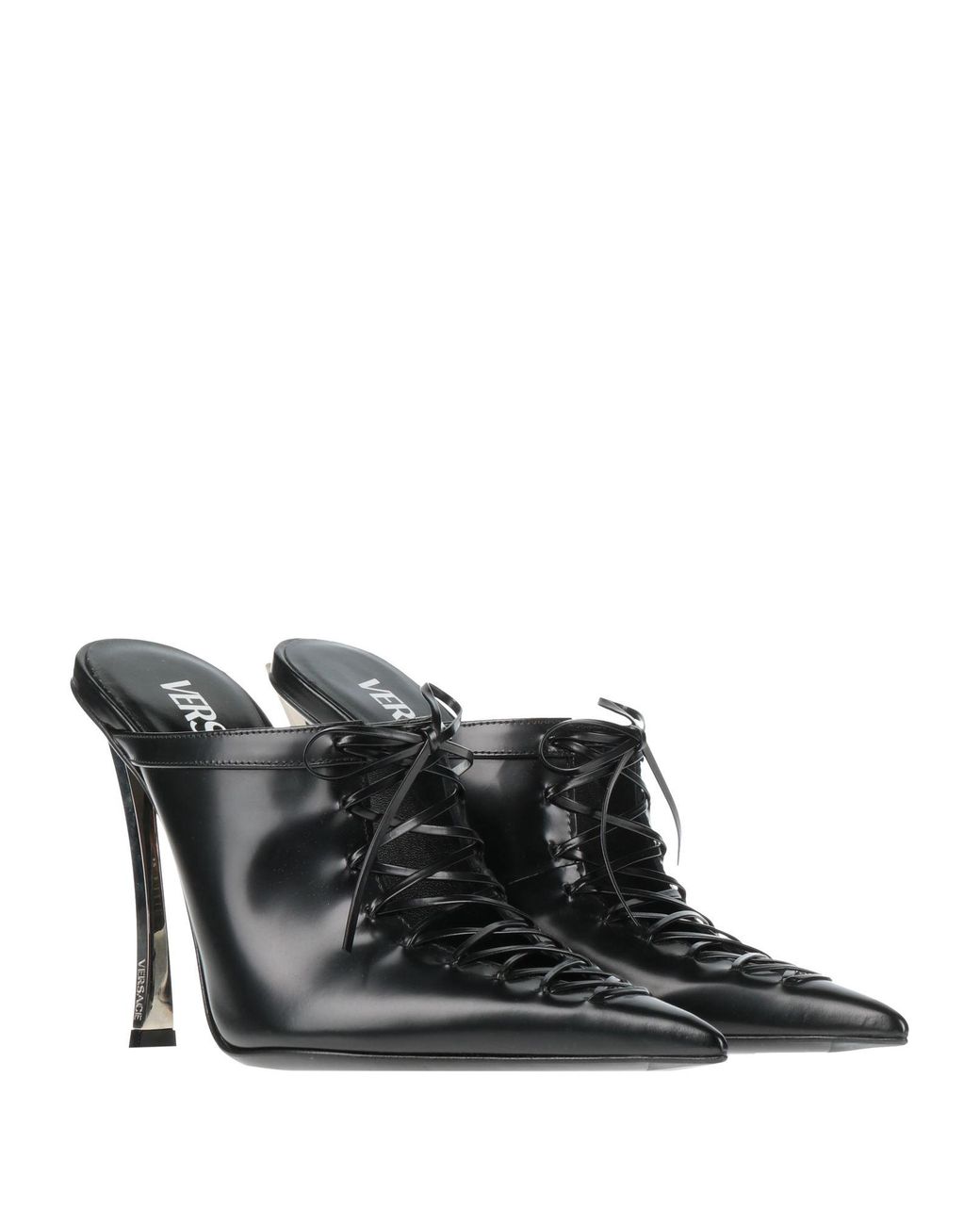Versace Black Mules & Clogs Calfskin