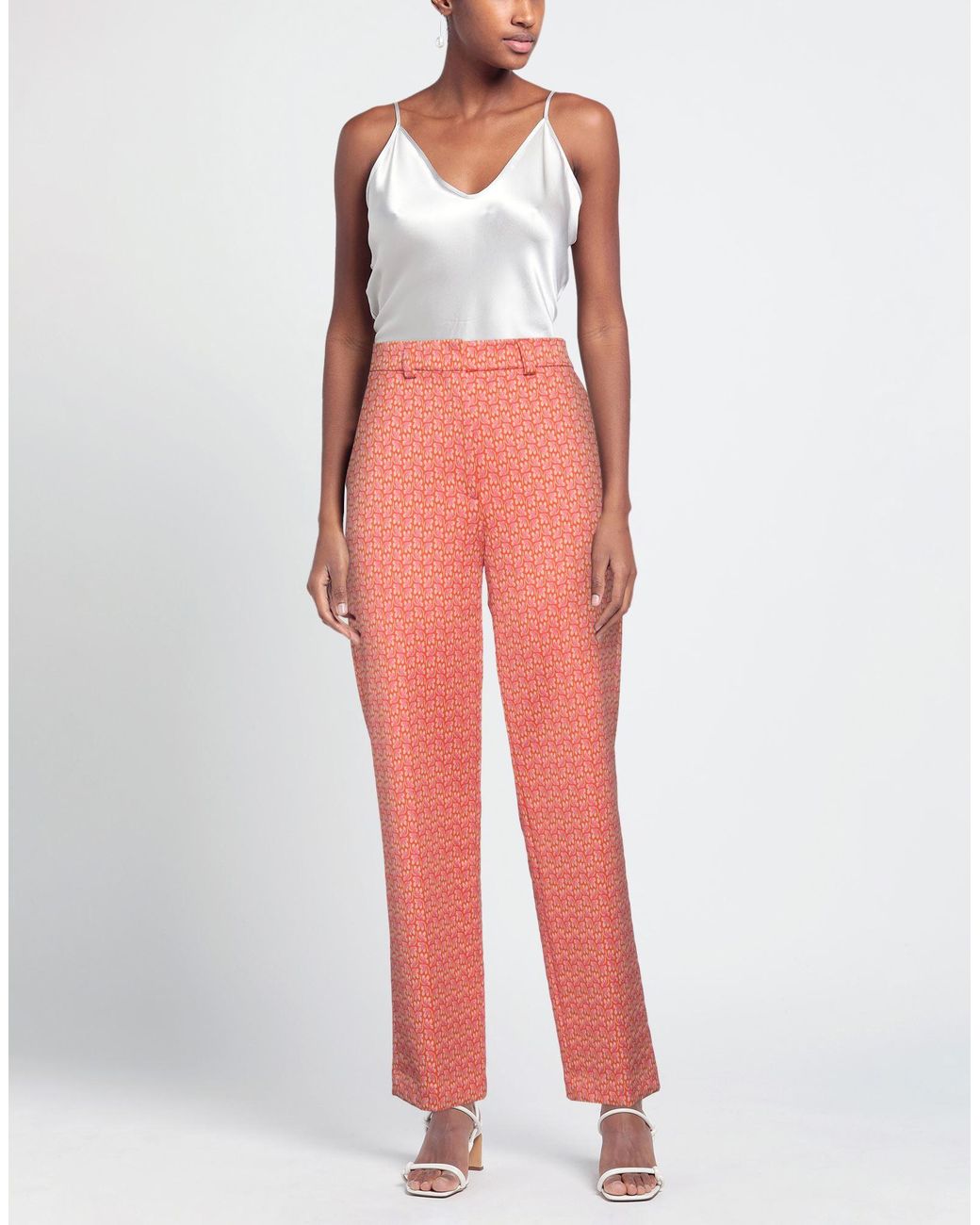 SEVENTY VENEZIA Red Pants Polyester, Polyamide, Elastane