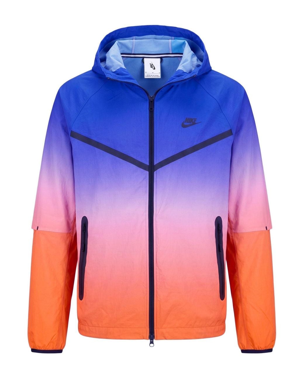 Nike Blue Jacket Nylon, Elastane for men