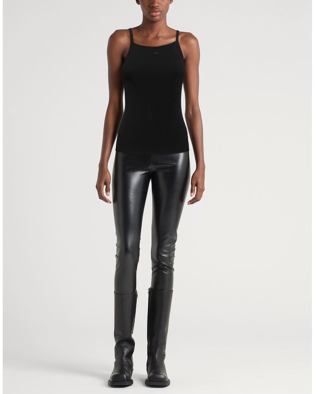 Courreges Black Top Viscose, Polyester
