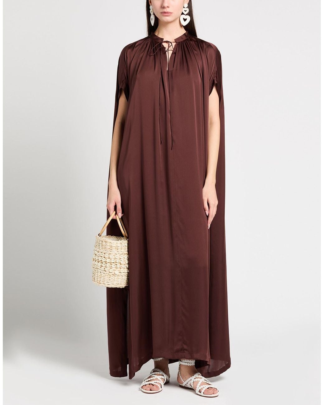 Aspesi Purple Maxi Dress Silk