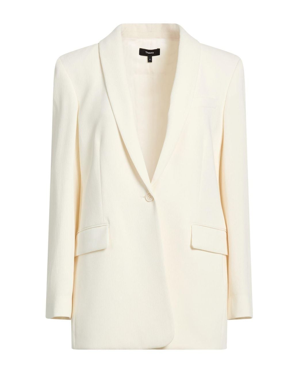 Theory White Blazer Triacetate, Polyester