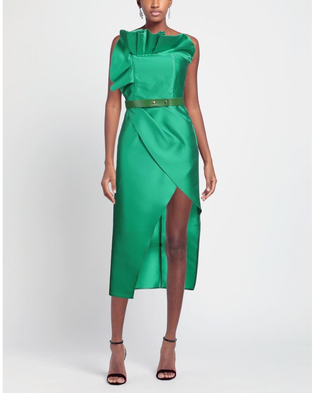 SIMONA CORSELLINI Green Midi Dress