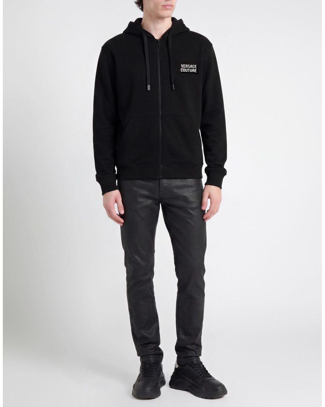 Versace Jeans Couture Black Sweatshirt Cotton, Elastane for men