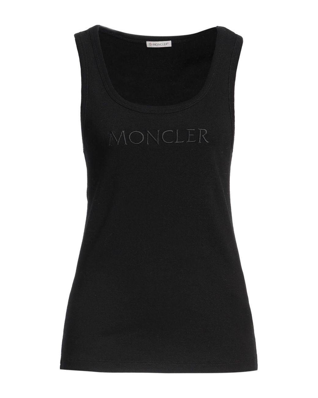 Moncler Black Sleeveless Ribbed Jersey Top