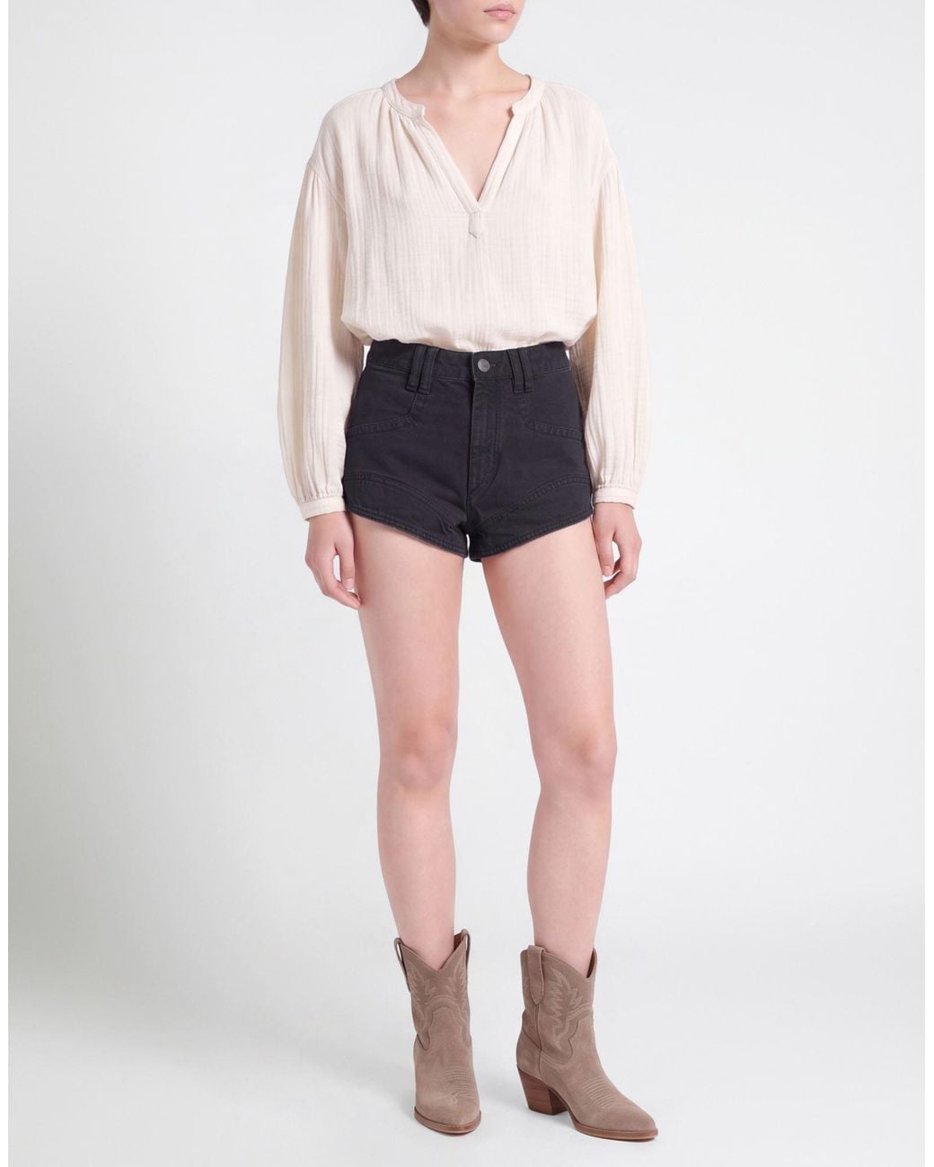 Isabel Marant Blue Denim Shorts Cotton
