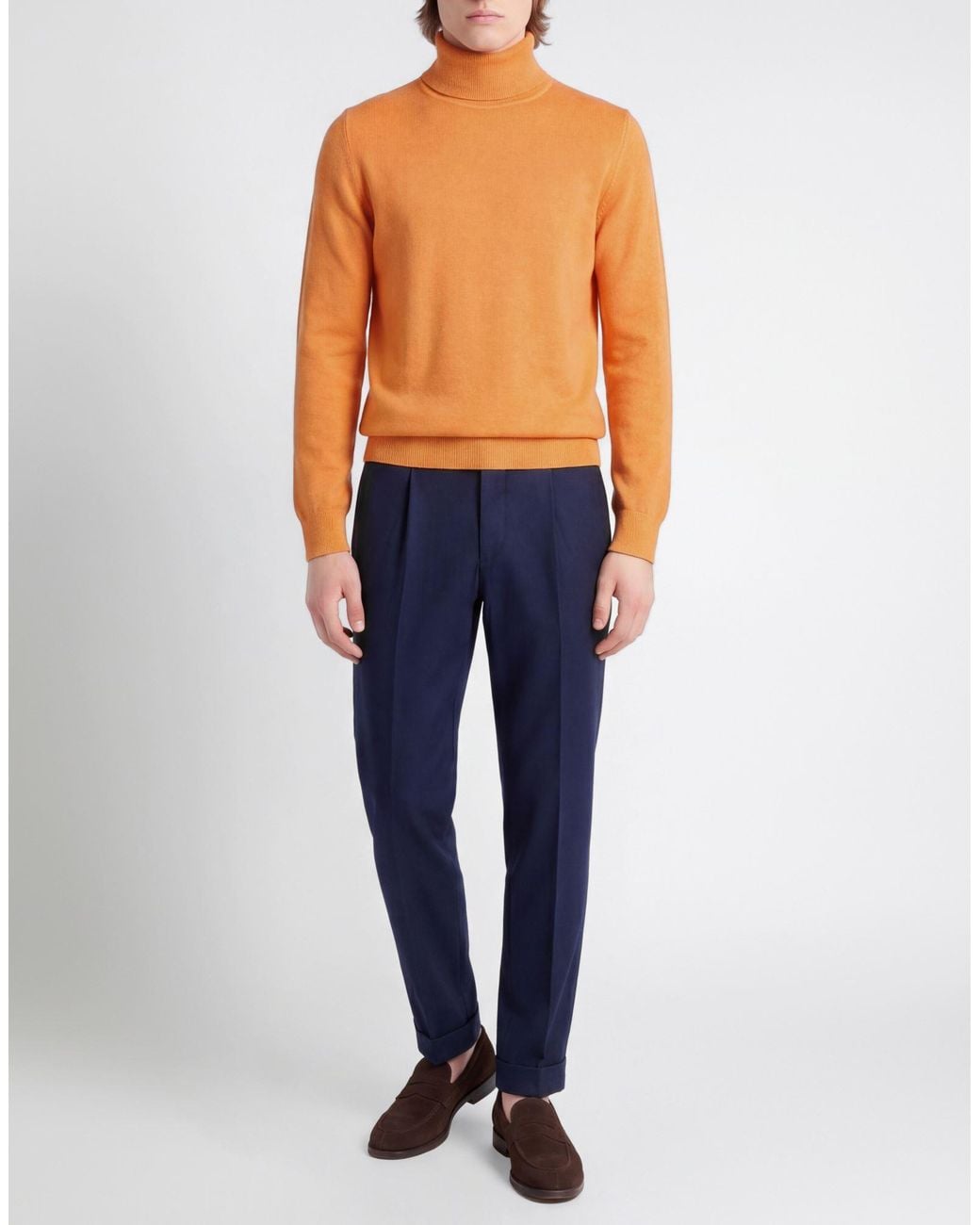 Kangra Orange Turtleneck Cashmere for men