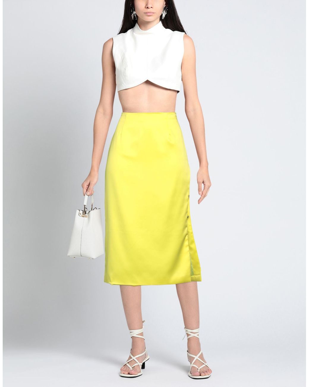 Gcds Yellow Midi Skirt