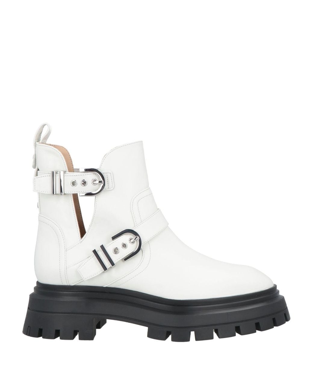 Stuart Weitzman White Ankle Boots Leather