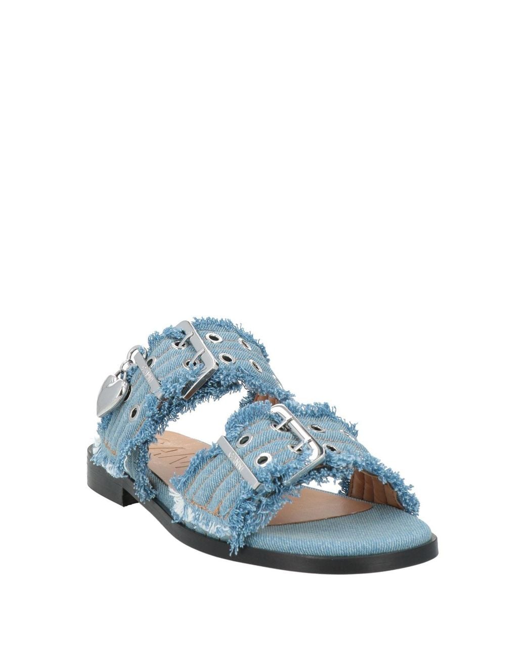 Ganni Blue Sandals Textile Fibers