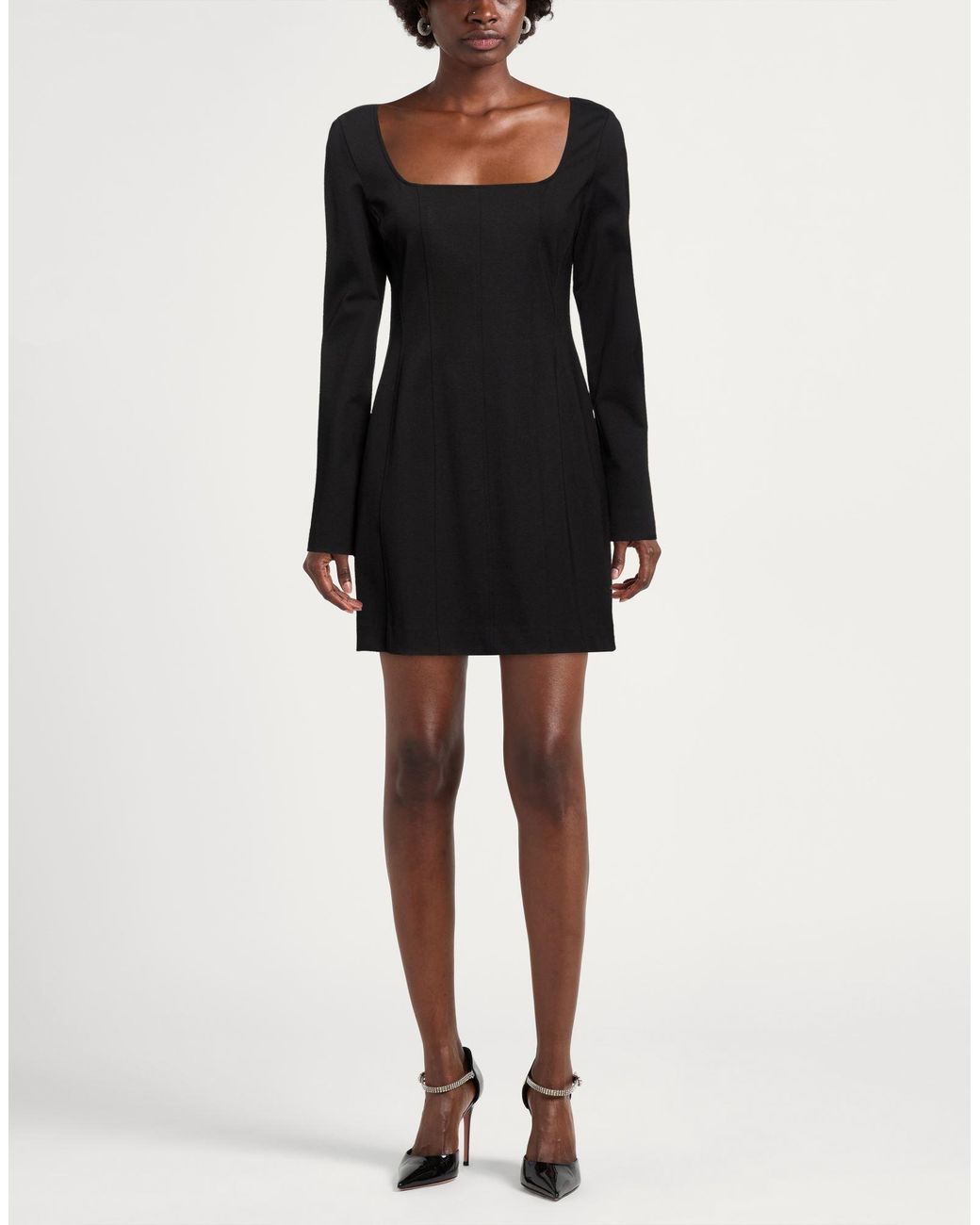Ottod'Ame Black Mini Dress Viscose, Nylon, Elastane