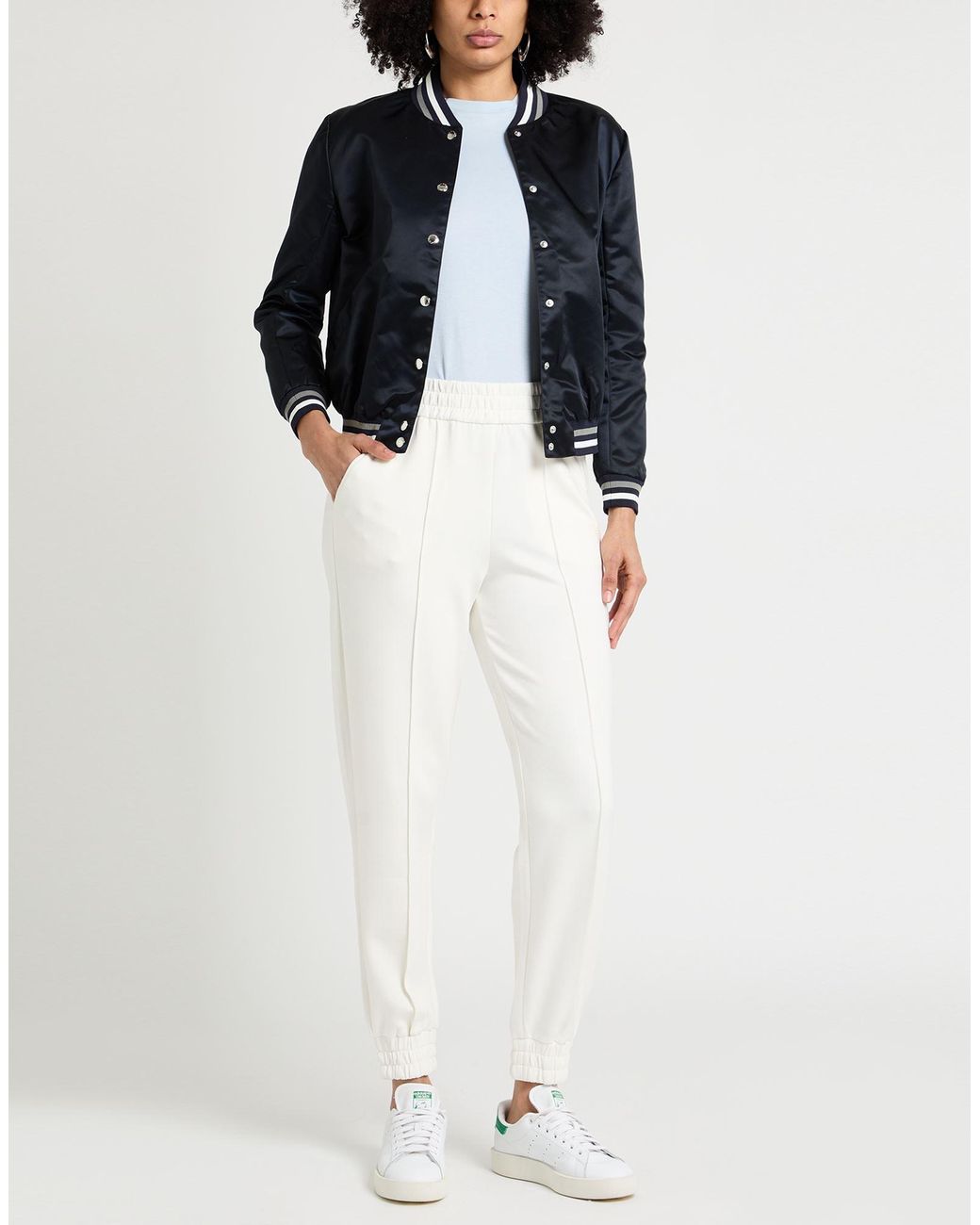 Emporio Armani White Pants Viscose, Polyester, Elastane for men