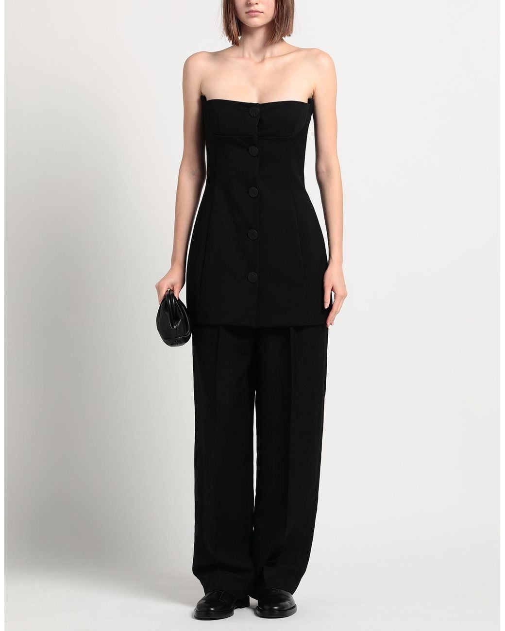 The Attico Black Mini Dress Virgin Wool, Elastane, Polyester