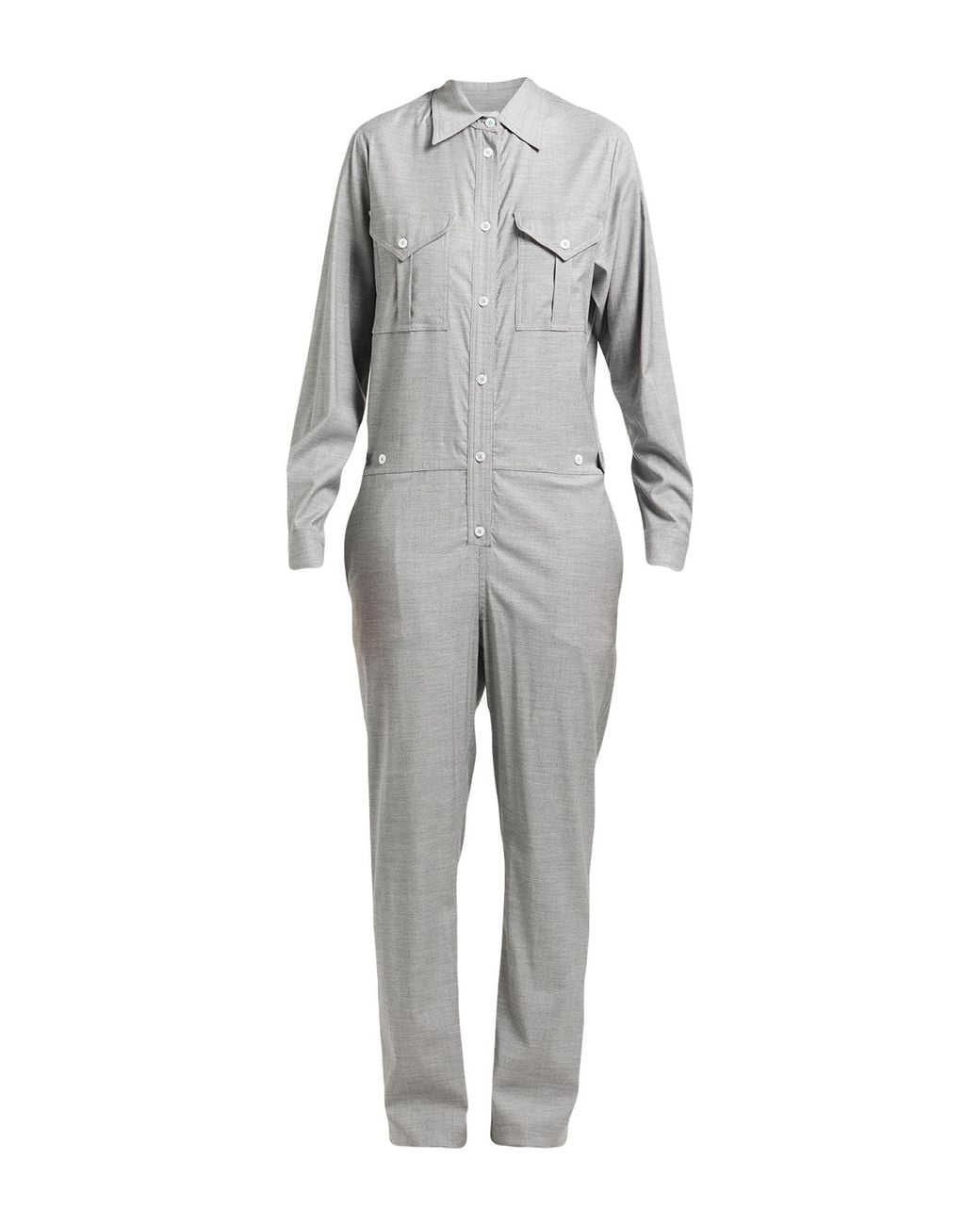 Eleventy Gray Jumpsuit Wool, Viscose, Elastane