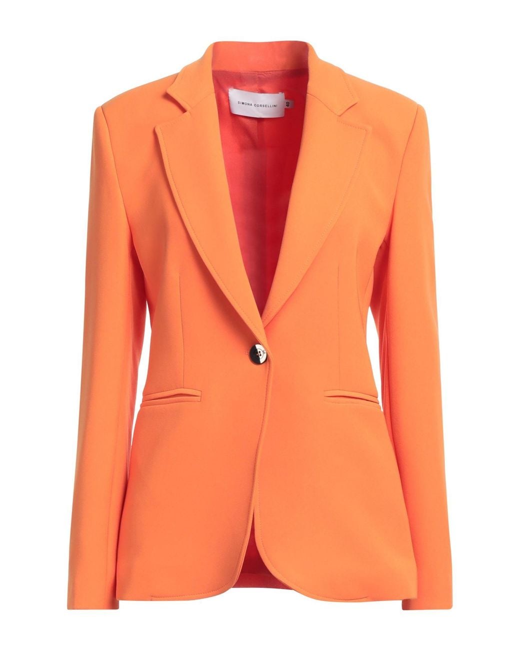 SIMONA CORSELLINI Orange Blazer Polyester, Elastane